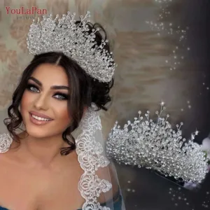 Rhinestone Bridal Crown Headpiece Jewelry Set — Silver/Golden | KIMLUD