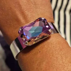 Rhinestone Cuff Bracelet Exaggerated — Multicolour | KIMLUD