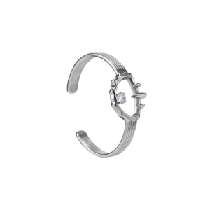 Rhinestone Decorated Design Dial Open Bracelet