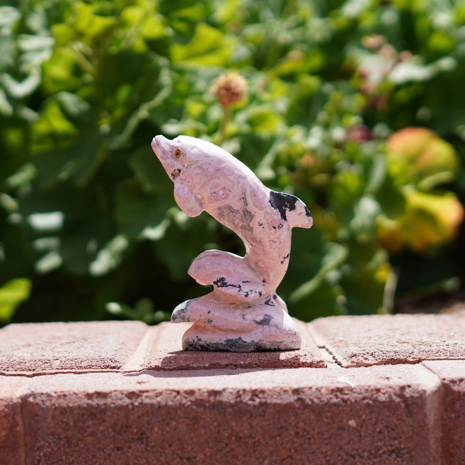 Rhodonite Dolphin Stone Carving