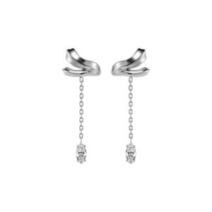 Ribbon Pendant Double-Layer Ear Cuff