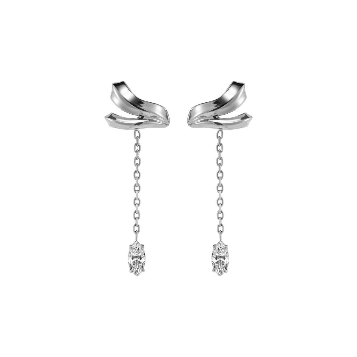 Ribbon Pendant Double-Layer Ear Cuff