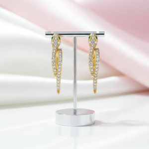 Round Diamond Option Snake Earrings