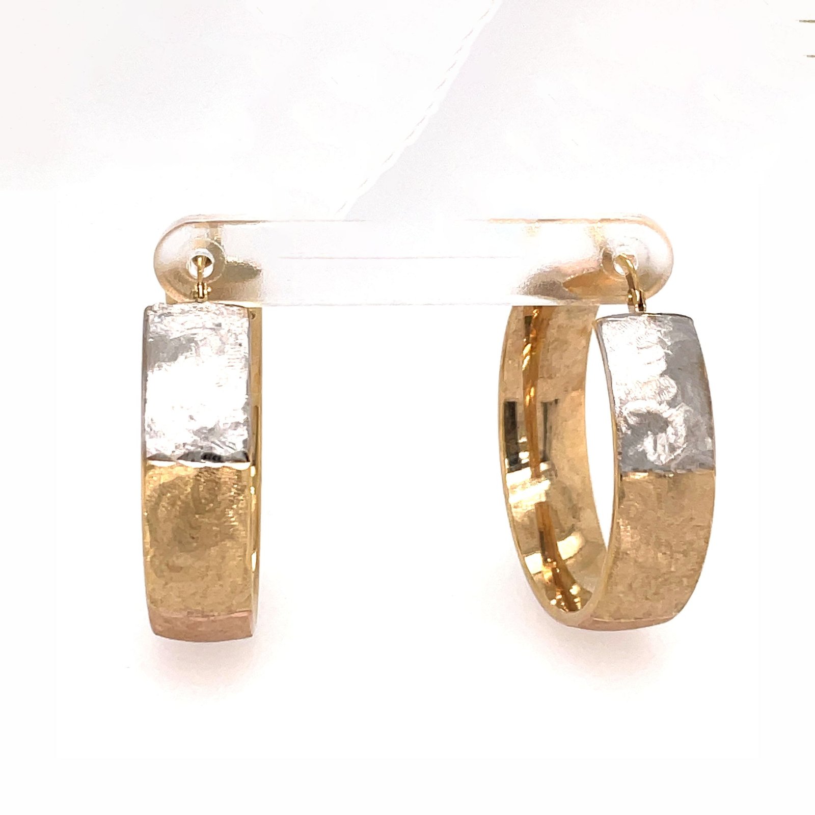 Rustic 2-Tone Small Hoop Earrings in 14KT Gold Rustic 2-Tone Small Hoop Earrings in 14KT Gold