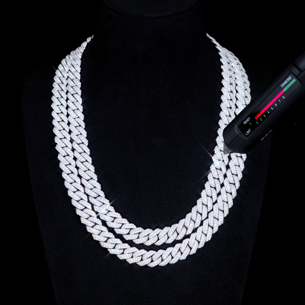 S925 & VVS Moissanite 10MM Cuban Link Chain