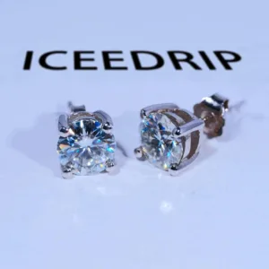 S925 & VVS Moissanite Solitaire Stud Earrings