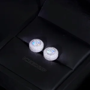 S925 VVS1 Moissanite Cluster Halo Earrings