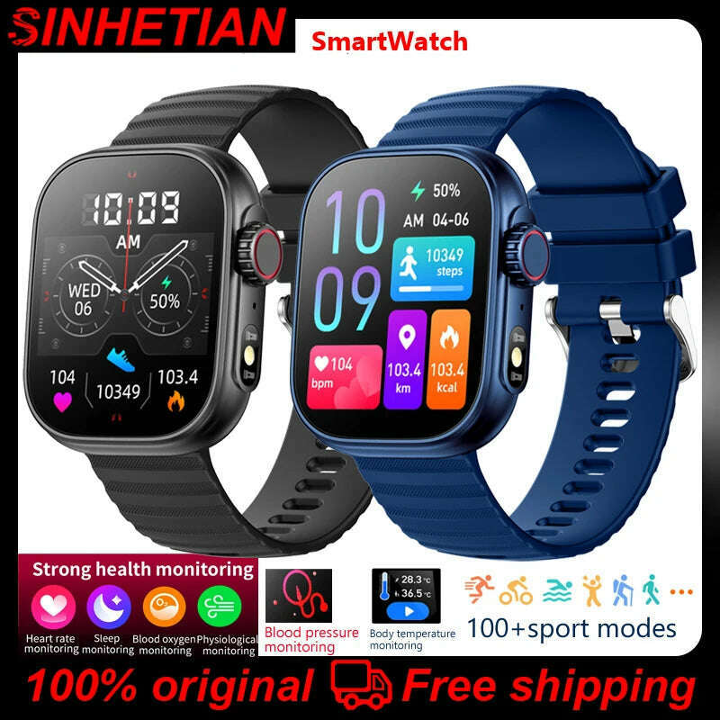 Silicone Smartwatch Bracelet AI Sleep Health Tracking — Midnight Black | KIMLUD