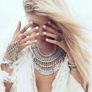 Silver-Tone Boho Bracelet Cascade Chain — Silver | KIMLUD