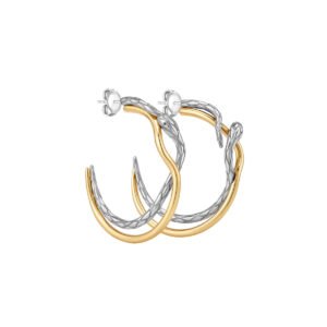 Snake Loop Double Layer Earrings (Two-Tone)