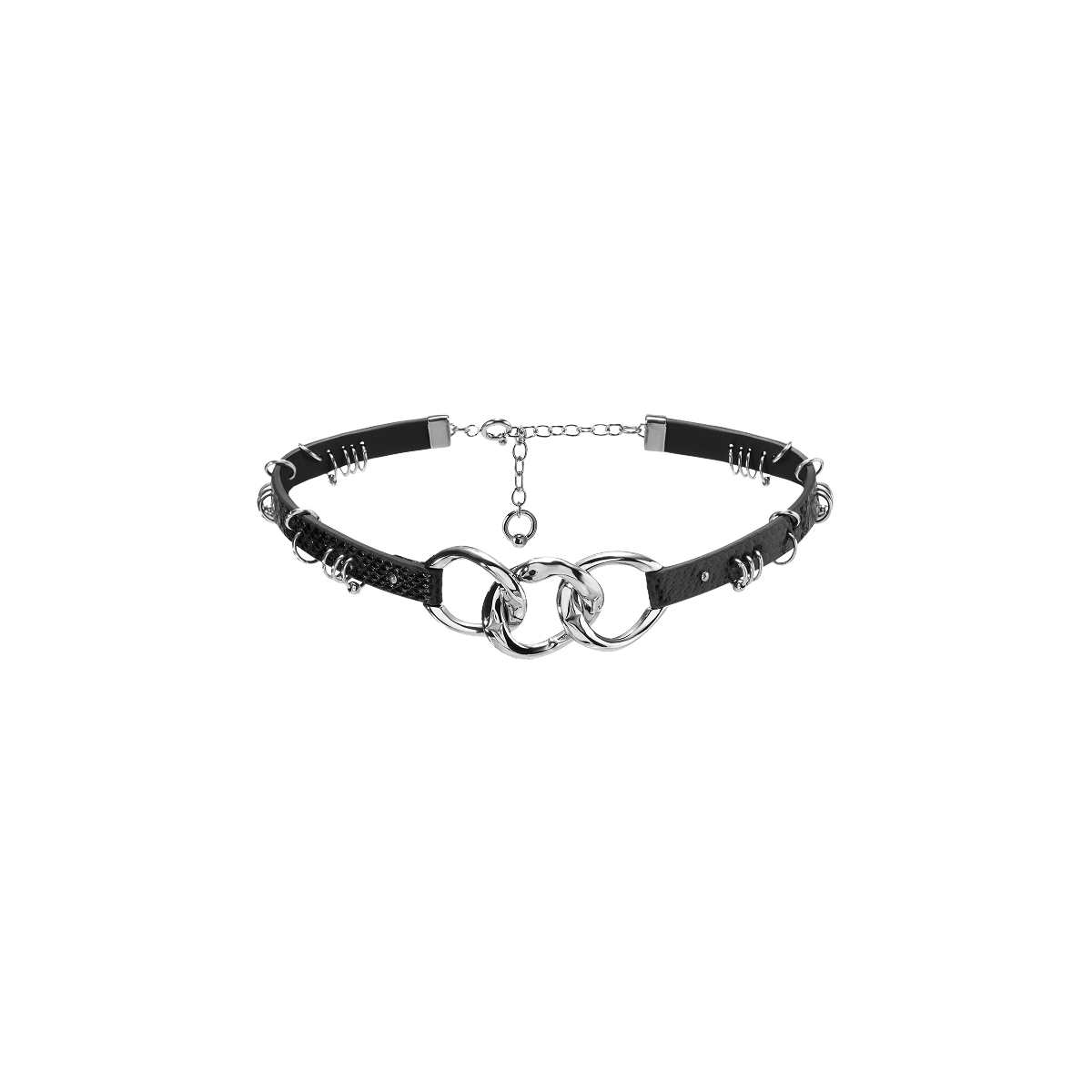 Snake Pattern Pierced Triple Serpent Choker