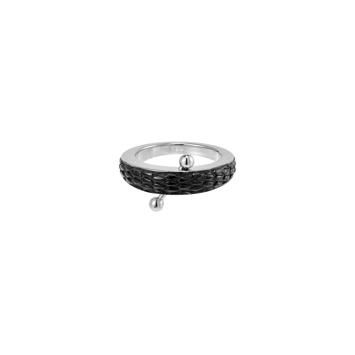 Snake Pattern Ring with Piercing Detail