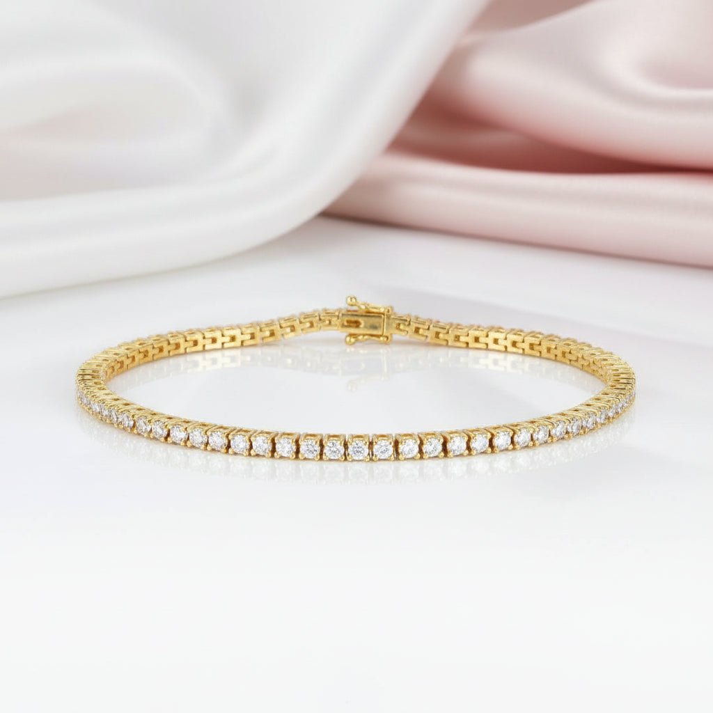 Solid 18k Gold Diamond Option Tennis Bracelet