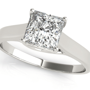 Solitaire Diamond Engagement Ring Trellis style with Cushion Center