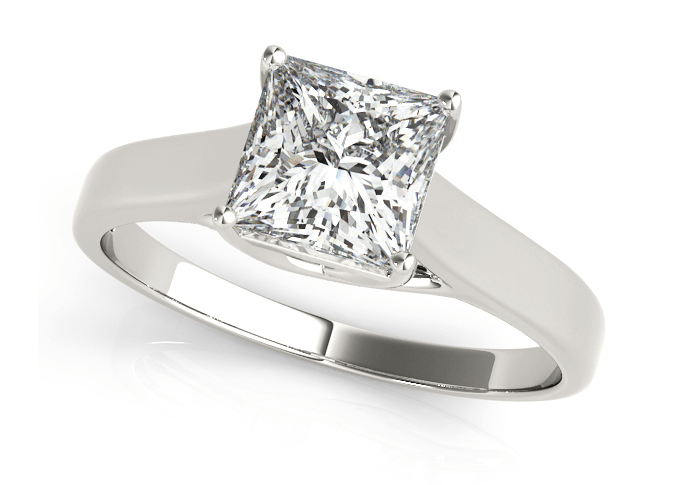 Solitaire Diamond Engagement Ring Trellis style with Cushion Center