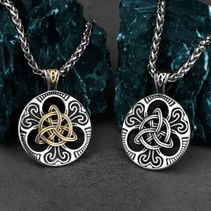 Stainless Steel Viking Necklace Odin Rune Pendant — Silver | KIMLUD