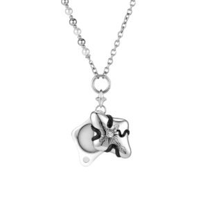 Starburst Key Coiled Snake Perfume Locket Necklace