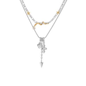 Starburst Key Mini Snake Double Layer Necklace