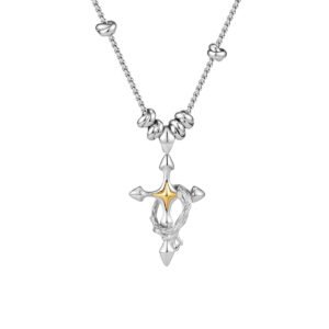 Starburst Key Snake Loop Necklace