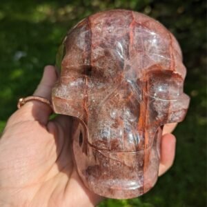 Strawberry and Fire Quartz 1.44 Kilo Skull Carving Mine Direct from Brazil