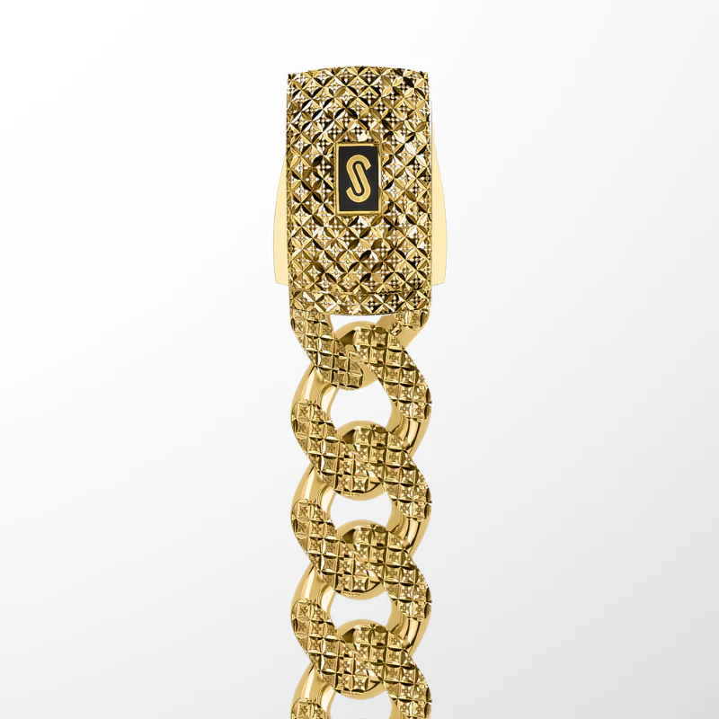 Swarovski Crystal Diamond Cut Cuban Link in 10KT Gold