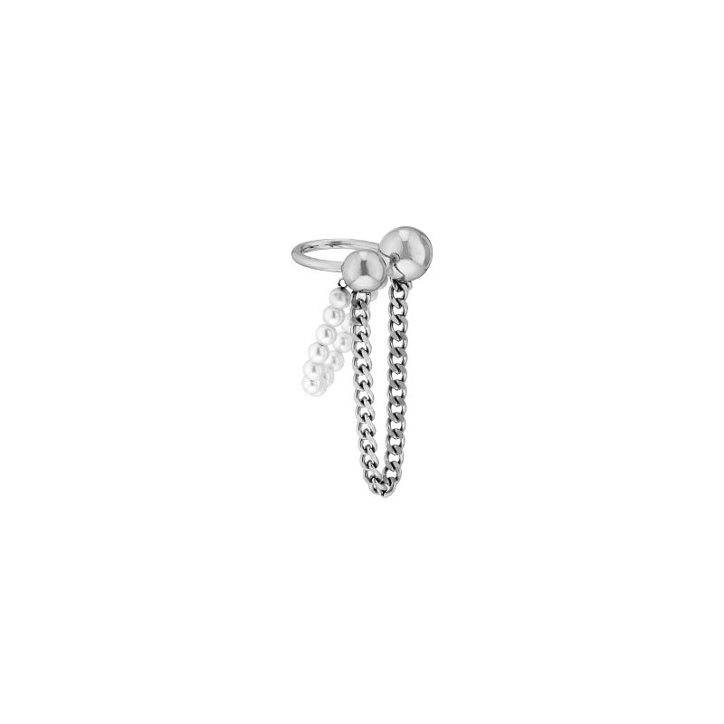 Teddy Girl Double Strand Pearl Ear Clip