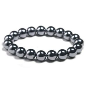 Terahertz Round Beads Bracelet 6/8/10mm — Black | KIMLUD