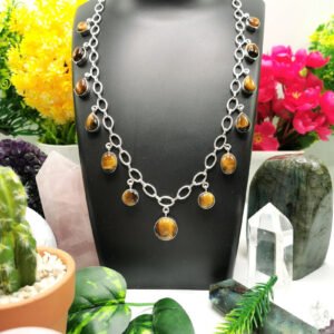 Tiger eye necklace in 925 sterling silver - gemstone/crystal jewelry | Mother's Day/engagement/wedding/anniversary/occasion gift