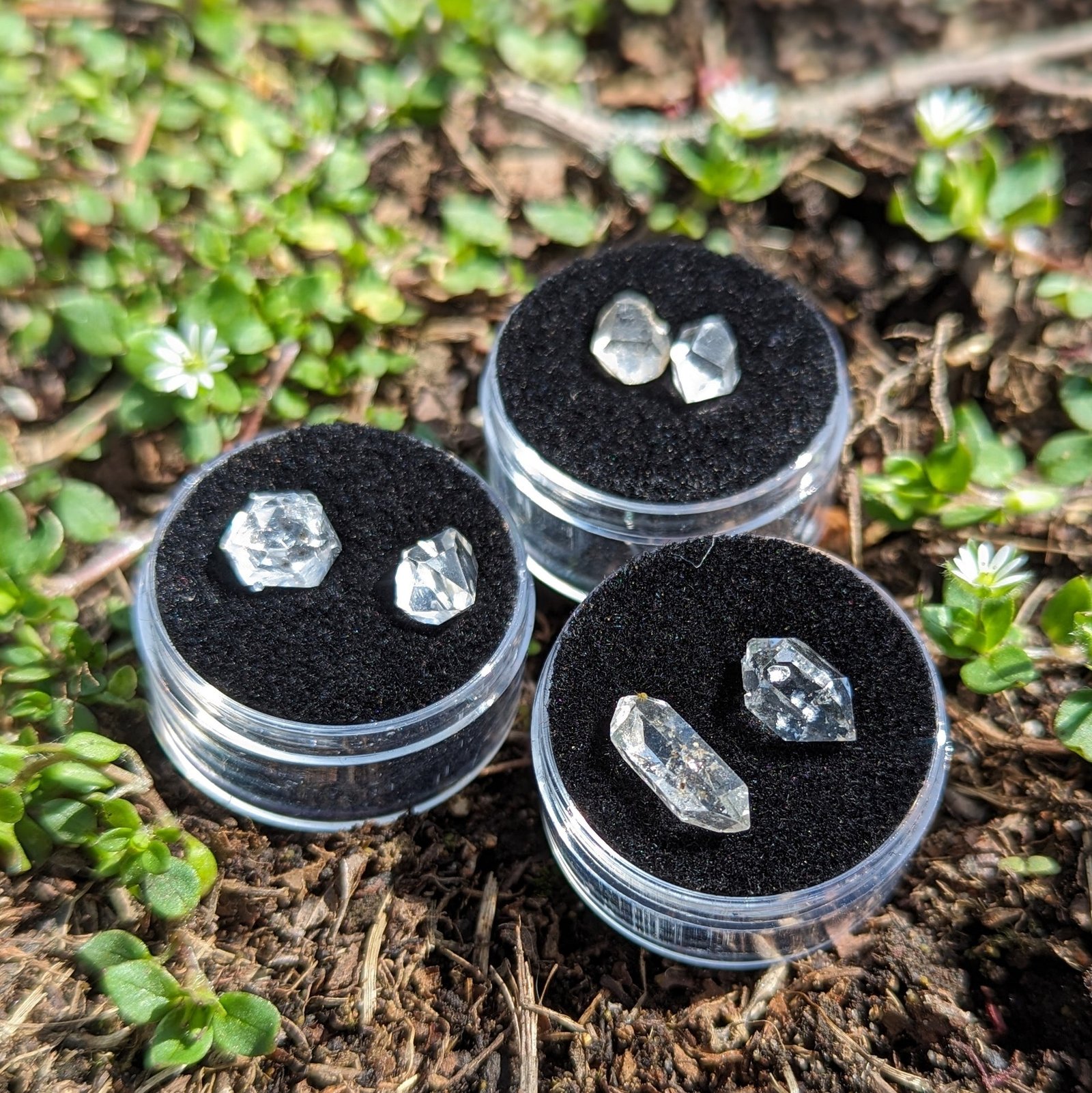 Twins! One Pair of Herkimer Diamonds Quartz Crystals