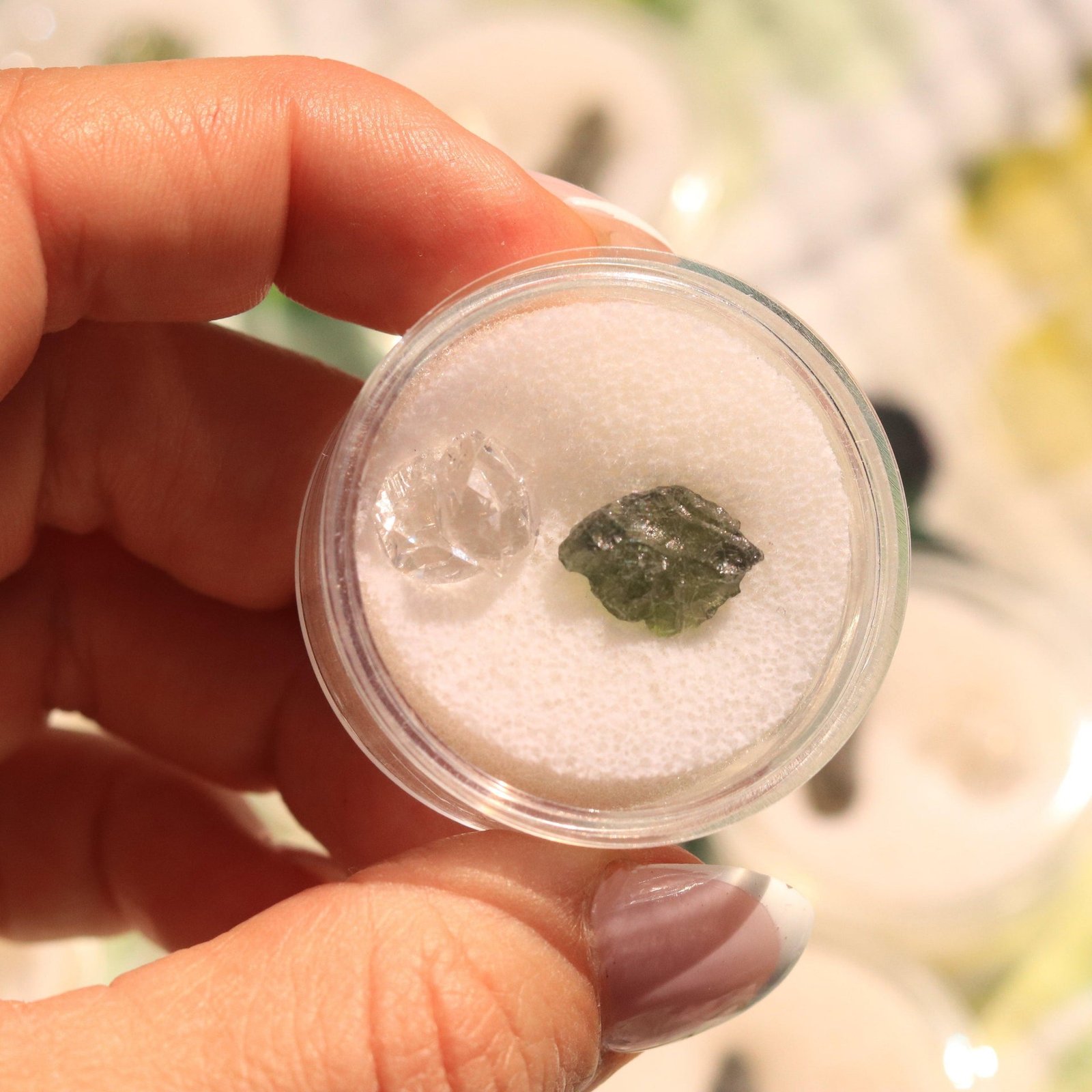 Ultimate High Frequency Set Moldavite and Herkimer Diamonds in a Collector’s Case Ultimate High Frequency Set Moldavite and Herkimer Diamonds in a Collector’s Case