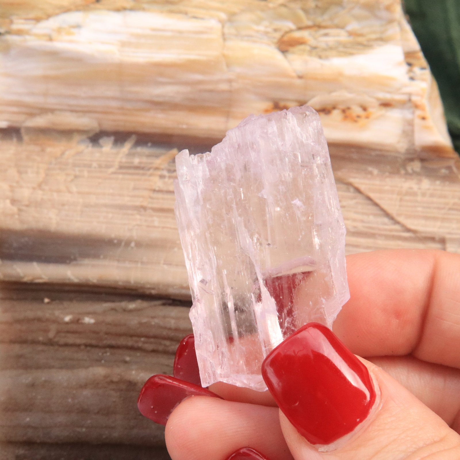 Ultra Clear Brazilian Pink Kunzite Specimen