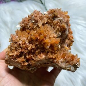 Unique Chunky XL Sparkling Orange Creedite Natural Specimen -Locality Mexico