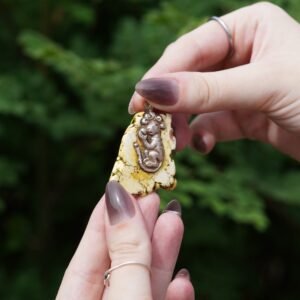 Vintage Howlite Stone Monkey Pendant - Handmade in Nepal