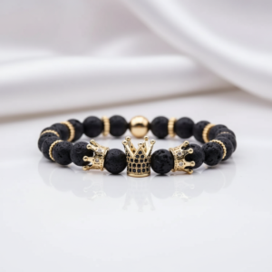 Volcanic Stone Crown Bead Bracelet