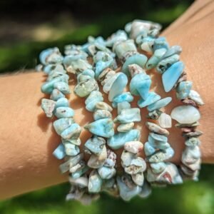 Watery Blue Larimar Chip Bracelet for Crystal Clear Communications