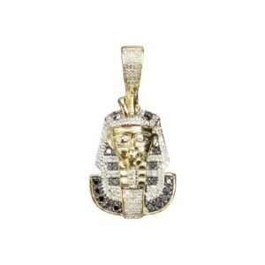 White/Black Diamond King Tut Pendant - 0.34 Carats in 10KT Yellow Gold