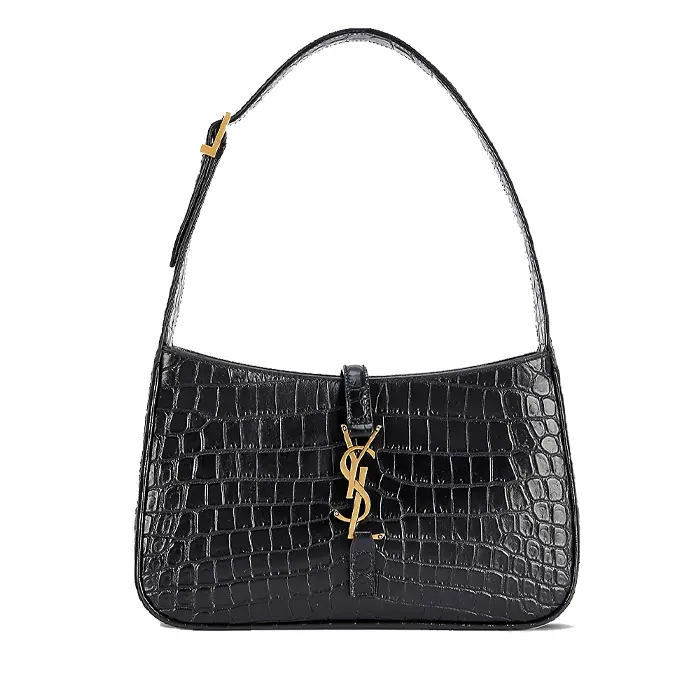 YSL Hobo Bag Crocodile-Embossed Leather | Chic Bag